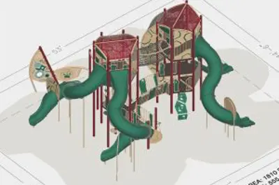 rendering of new Tanglewood Park playground equipment.