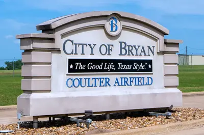 entry signage: City of Bryan Coulter Airfield