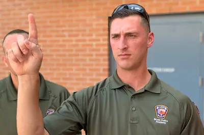 training officer administering a sobriety test