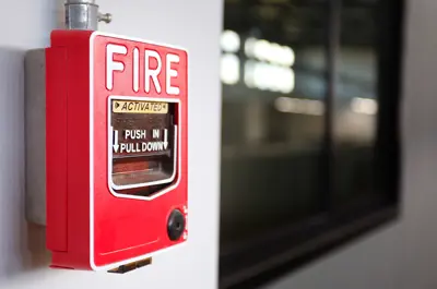 fire alarm on a wall