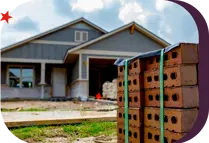 front view of a new home under construction